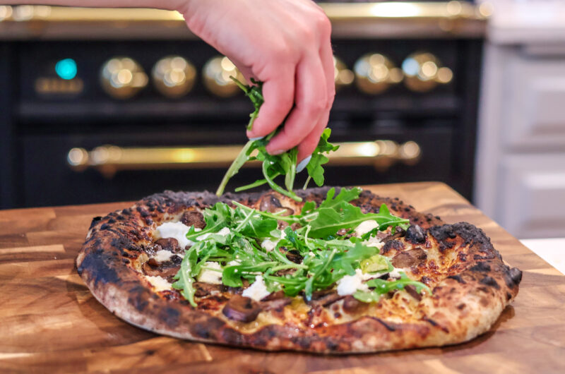 Mushroom Pizza with Arugula on the Gozney Tread