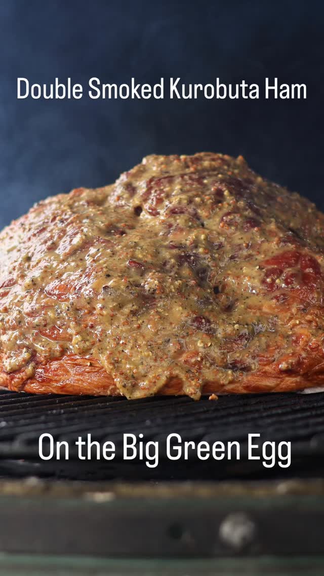 Double-smoked holiday perfection!

This Snake River Farms Kurobuta ham on the Big Green Egg is the star of the entire spread. Hickory smoked, indirect, and glazed with a maple bourbon mix that takes it over the top.

Glaze Recipe:
• 2 tsp cracked black pepper
• 2 tsp garlic salt
• 2 tbsp Dijon mustard
• 2 tbsp coarse mustard
• 2 tbsp maple syrup
• 2 tbsp bourbon

Mix it all together and slather it over the ham before it hits the smoke. Cook until 140–145°F (my 8-lb ham took ~2 hours), slice, and get ready for the best holiday bite yet.

#BigGreenEgg #TeamGreen #SnakeRiverFarms #kurobutapork #DoubleSmoked #HolidayCooking #HamGlaze #MapleBourbon #LiveFireCooking #HickorySmoked #GlazeRecipe #HolidayMeals #GrillLife #SmokedHam #WinterCooking #ThatGrillerGuy #BBQReels #dalstrong #dalstrongknives