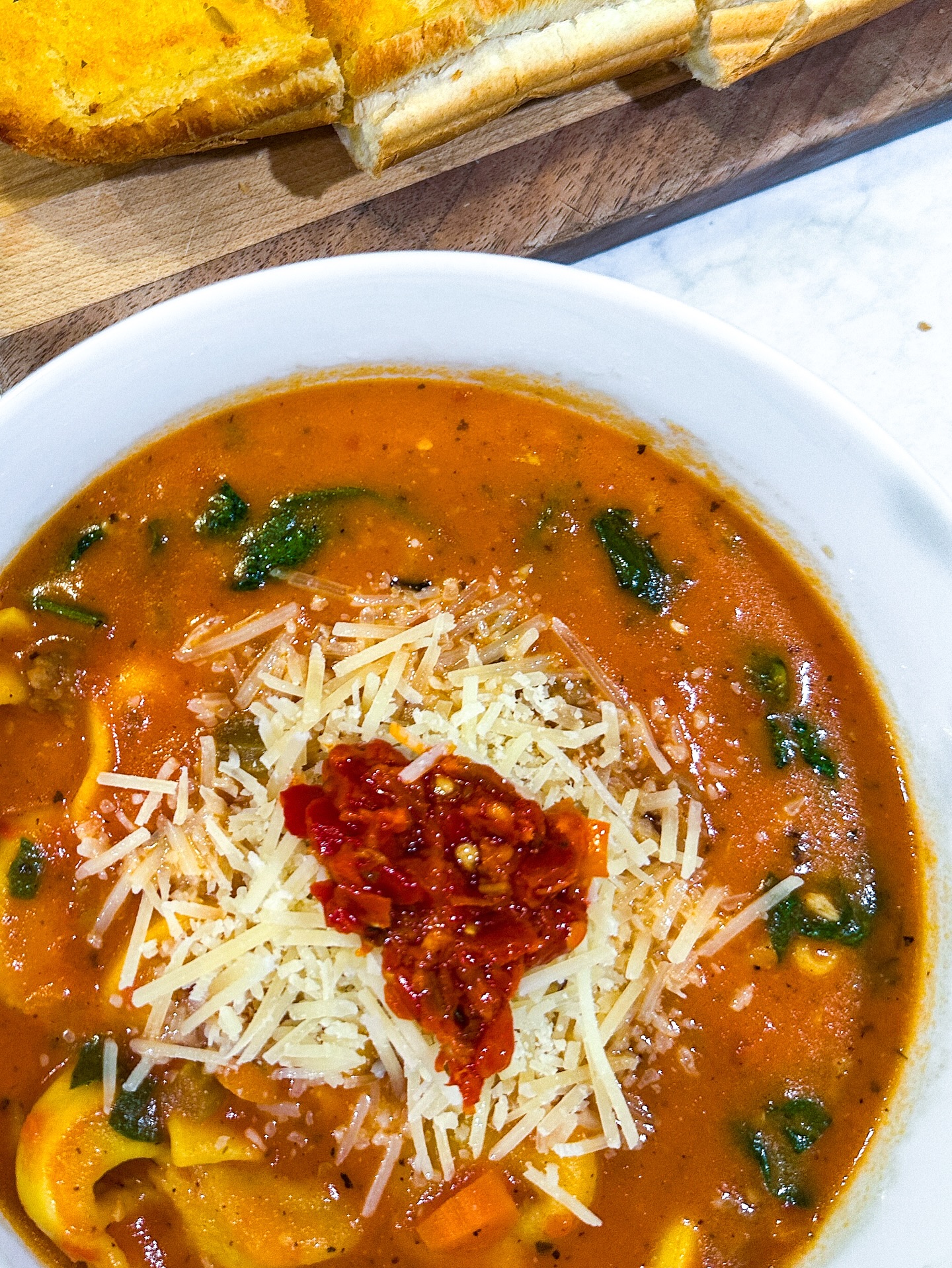 Soup season is officially ON!

This Italian sausage tortellini soup is loaded with flavor, topped with Parmesan, Calabrian chiles, and served with a side of garlic bread for the perfect cozy bite. Grab a bowl, get comfy, and warm up right!

Thanks to @heresyourbite for the inspiration 

#SoupSeason #ComfortFood #TortelliniSoup #ItalianFlavors #FoodieLife #CozyEats #HomeCooking #ThatGrillerGuy #WinterWarmUp #SoupLover #GarlicBreadGoals